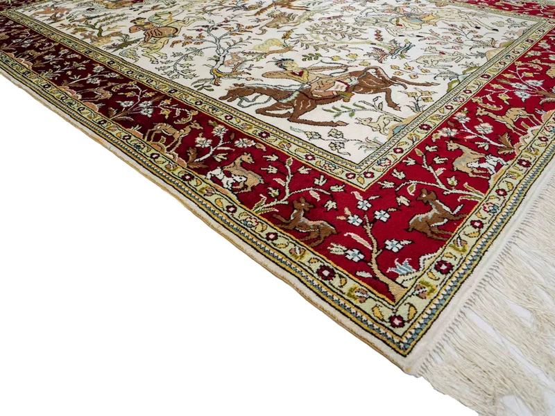 China Seide Teppich 123x180cm - Orientteppich - beige