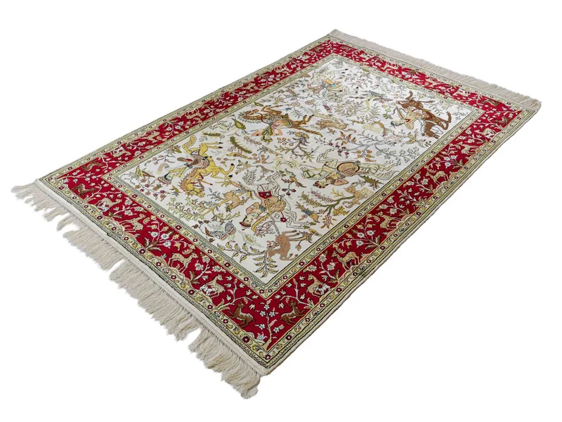 China Seide Teppich 123x180cm - Orientteppich - beige