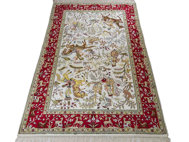 China Seide Teppich 123x180cm - Orientteppich - beige