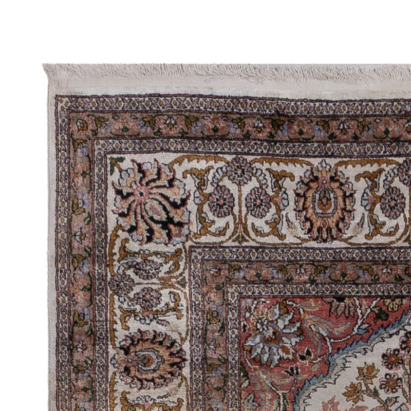 Kaschmir Seide Teppich 116x186cm - Orientteppich - dunkelbeige