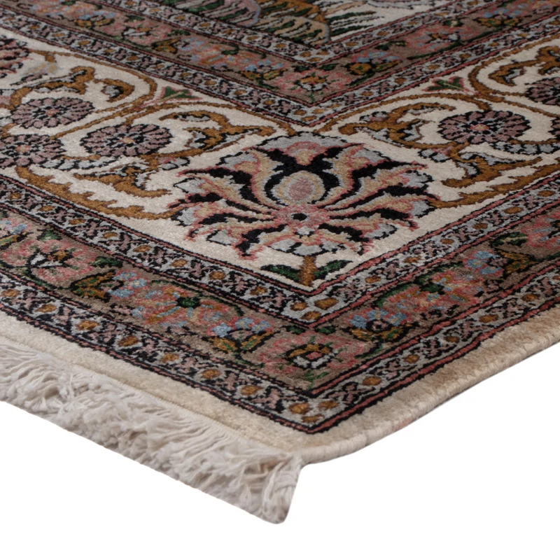 Kaschmir Seide Teppich 116x186cm - Orientteppich - dunkelbeige