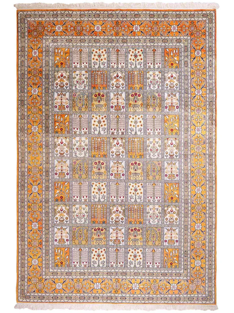 China Seide Teppich 181x267cm - Orientteppich - dunkelbeige
