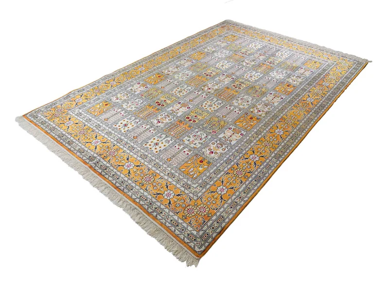 China Seide Teppich 181x267cm - Orientteppich - dunkelbeige