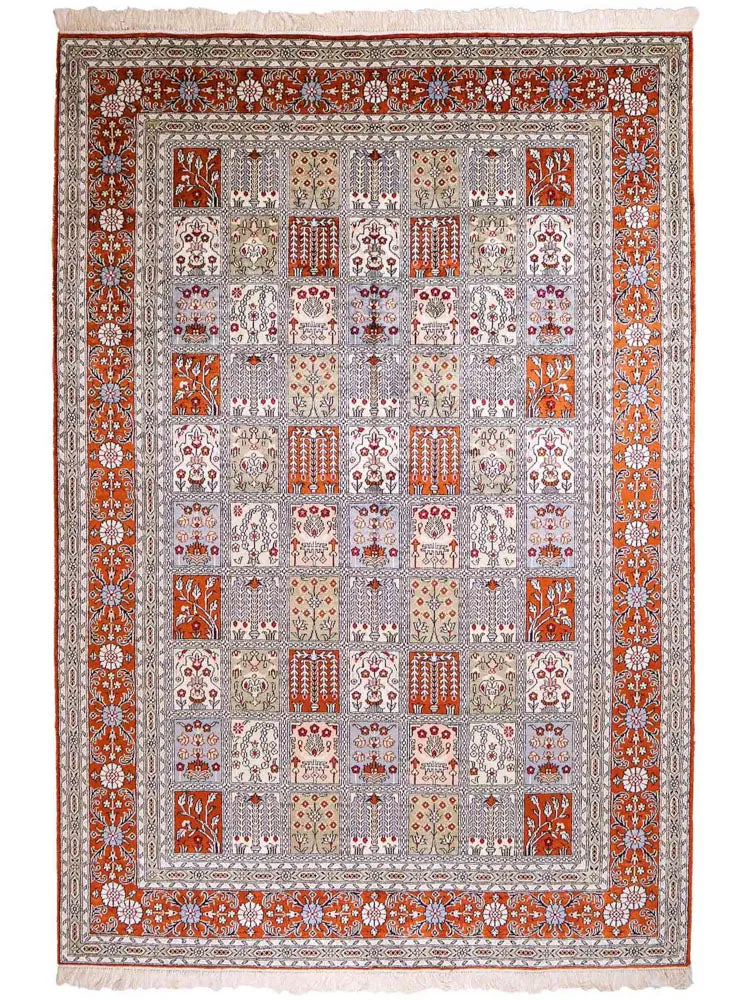 China Seide Teppich 181x268cm - Orientteppich - hellgrau