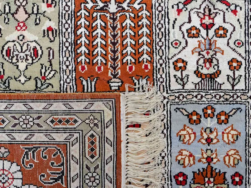 China Seide Teppich 181x268cm - Orientteppich - hellgrau