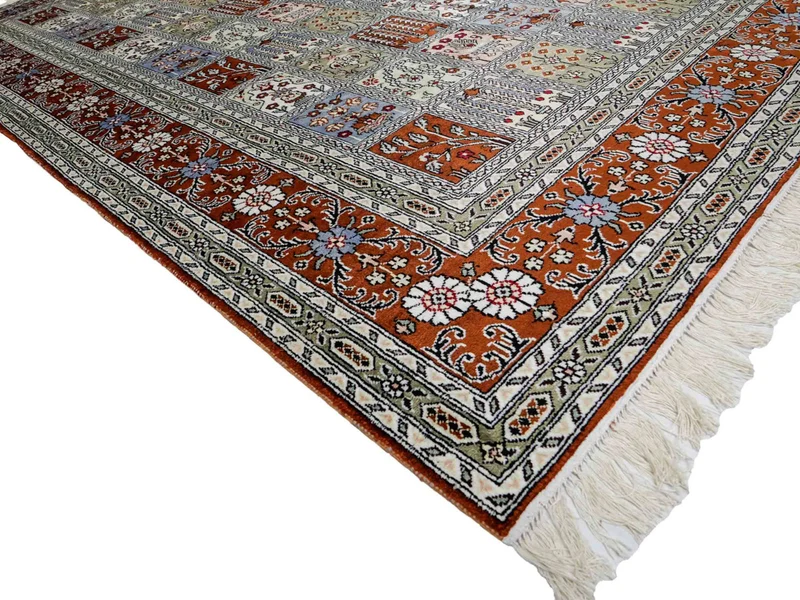 China Seide Teppich 181x268cm - Orientteppich - hellgrau