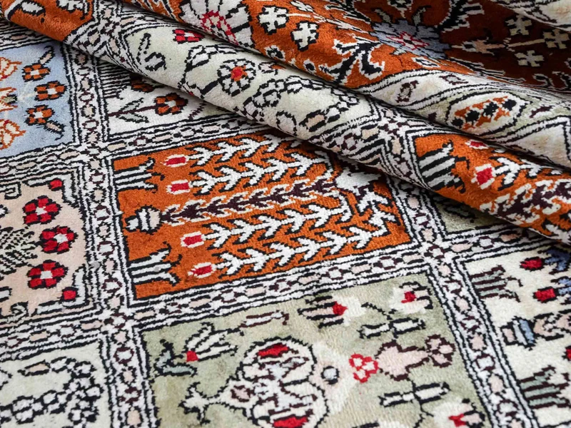China Seide Teppich 181x268cm - Orientteppich - hellgrau