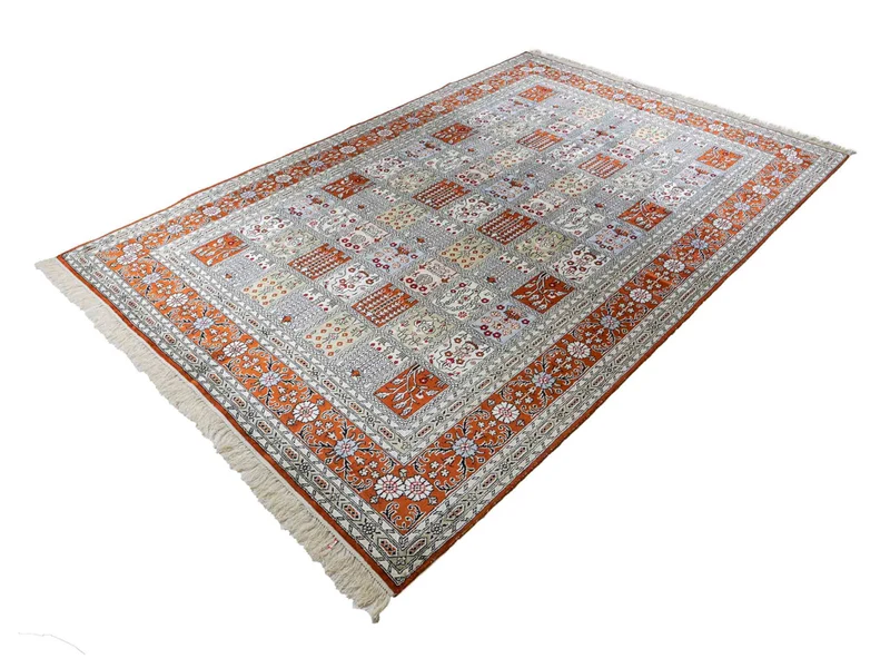 China Seide Teppich 181x268cm - Orientteppich - hellgrau