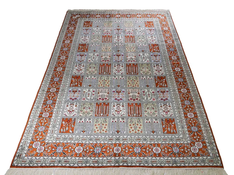 China Seide Teppich 181x268cm - Orientteppich - hellgrau