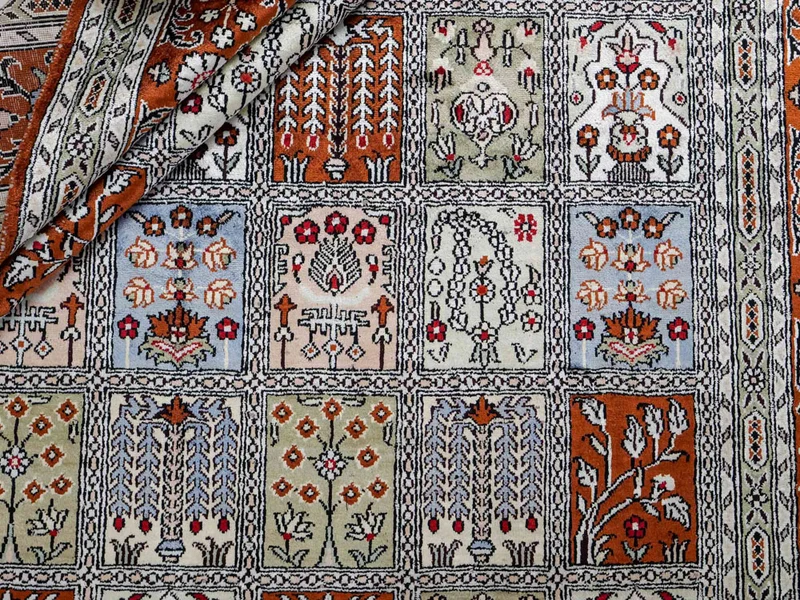 China Seide Teppich 181x268cm - Orientteppich - hellgrau