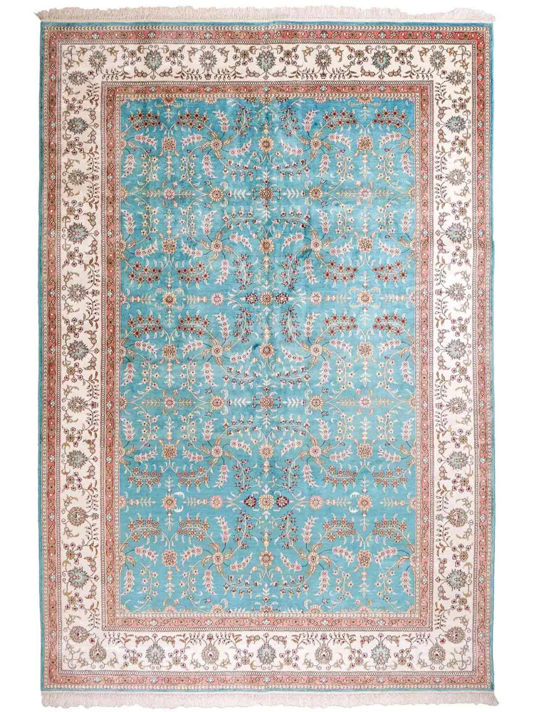 China Seide Teppich 180x263cm - Orientteppich - hellblau