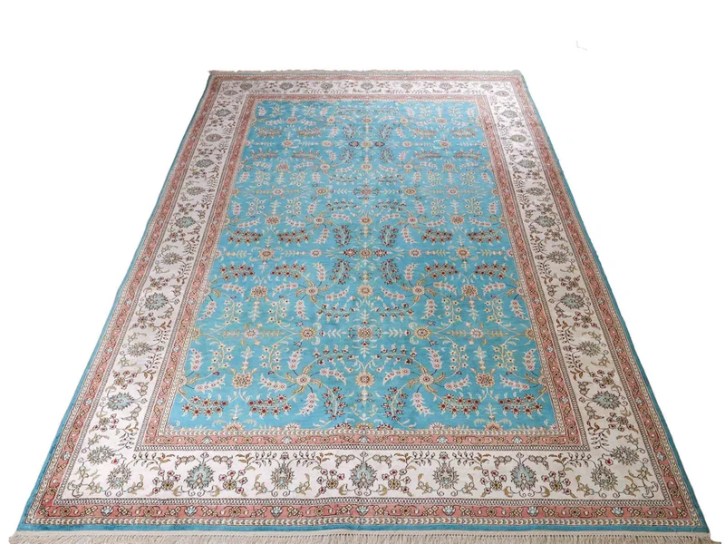 China Seide Teppich 180x263cm - Orientteppich - hellblau