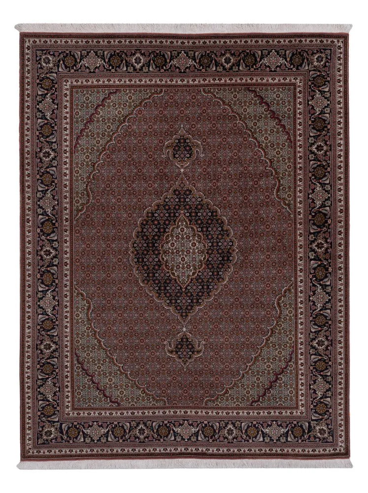 Täbriz - 50 Raj Teppich 150x200cm - Perserteppich - dunkelbeige