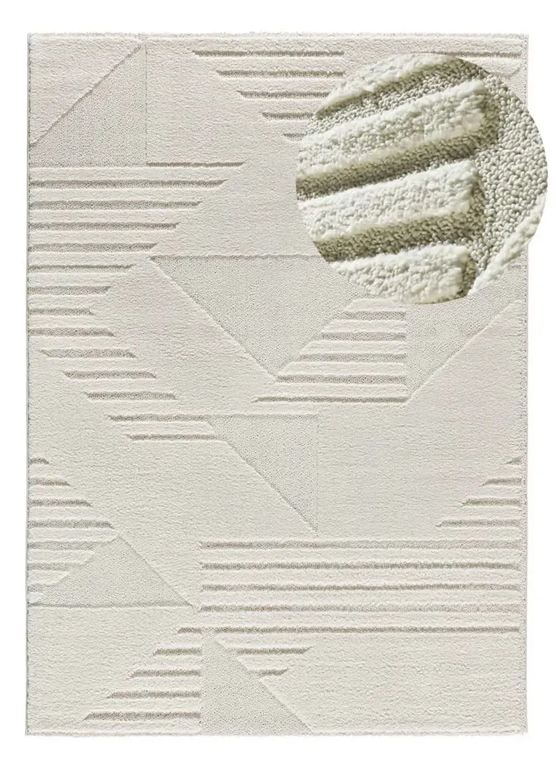 Alfombra de estilo escandinavo con relieve Numa 8518 Crema