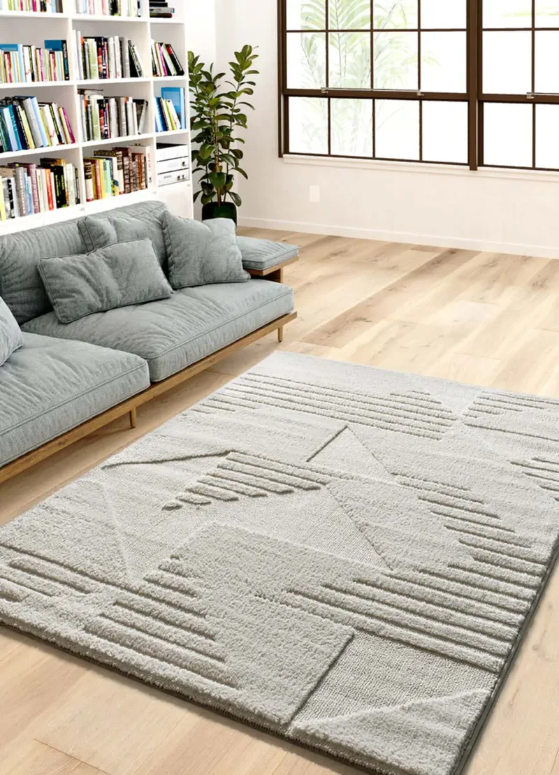 Alfombra de estilo escandinavo con relieve Numa 8518 Crema