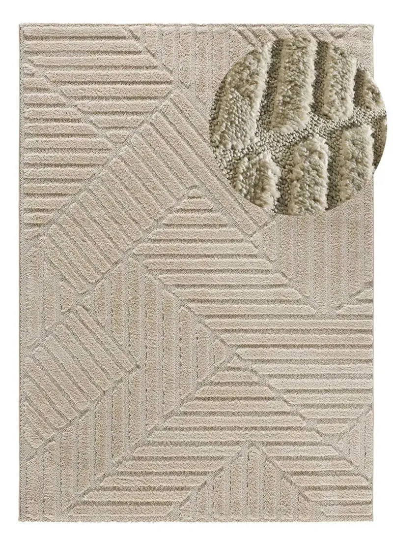Alfombra estilo escandinavo con relieve Numa 8517 Beige