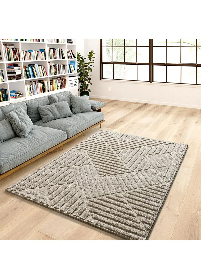 Alfombra estilo escandinavo con relieve Numa 8517 Beige