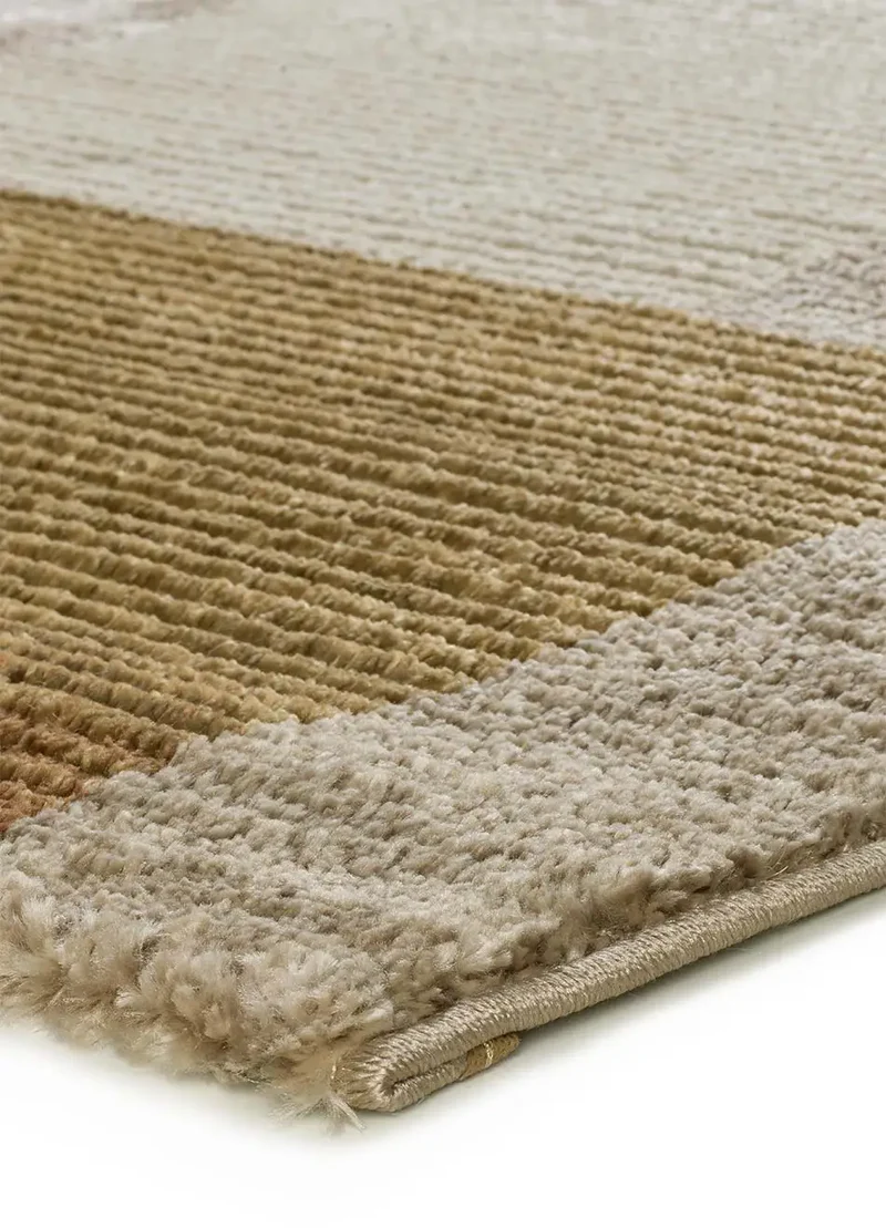 Alfombra geométrica con relieve en tonos tierra Melfi 4510