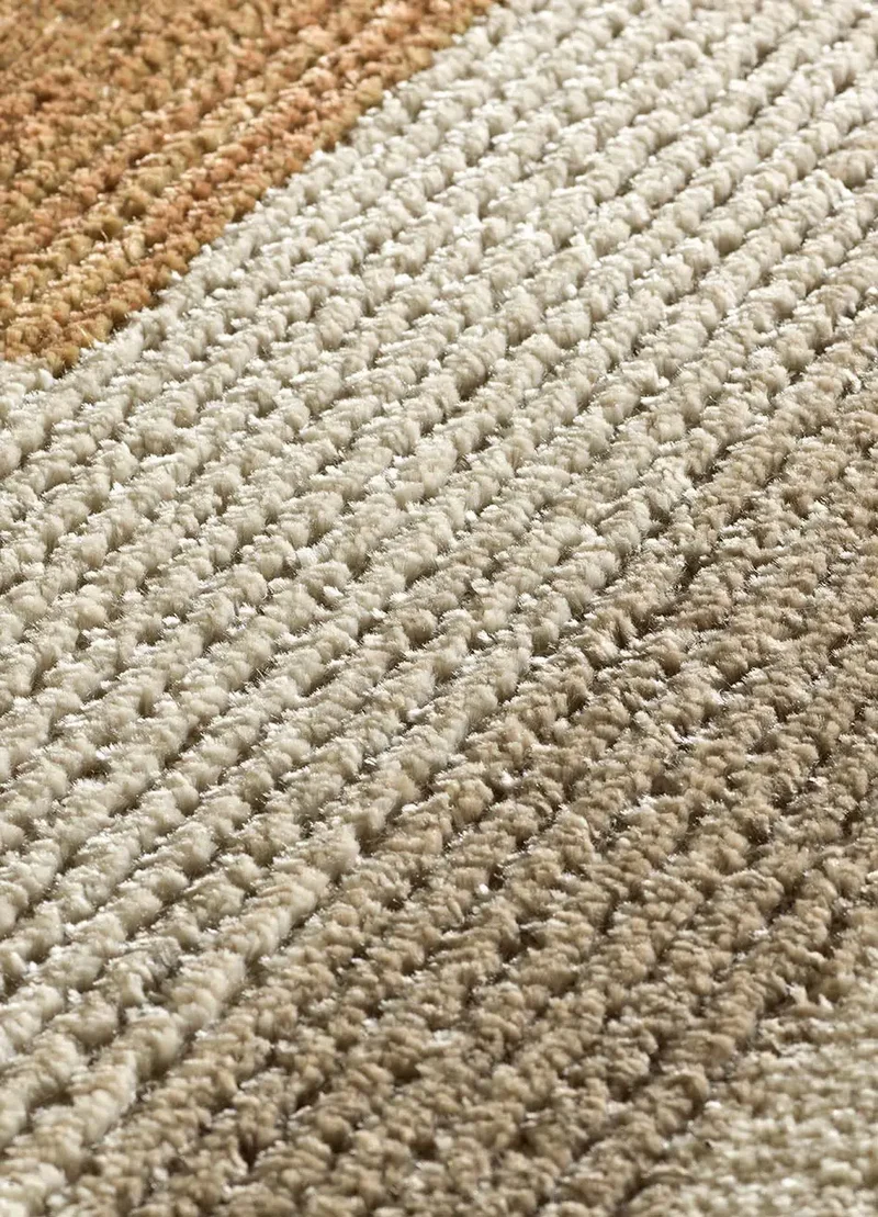Alfombra geométrica con relieve en tonos tierra Melfi 4510