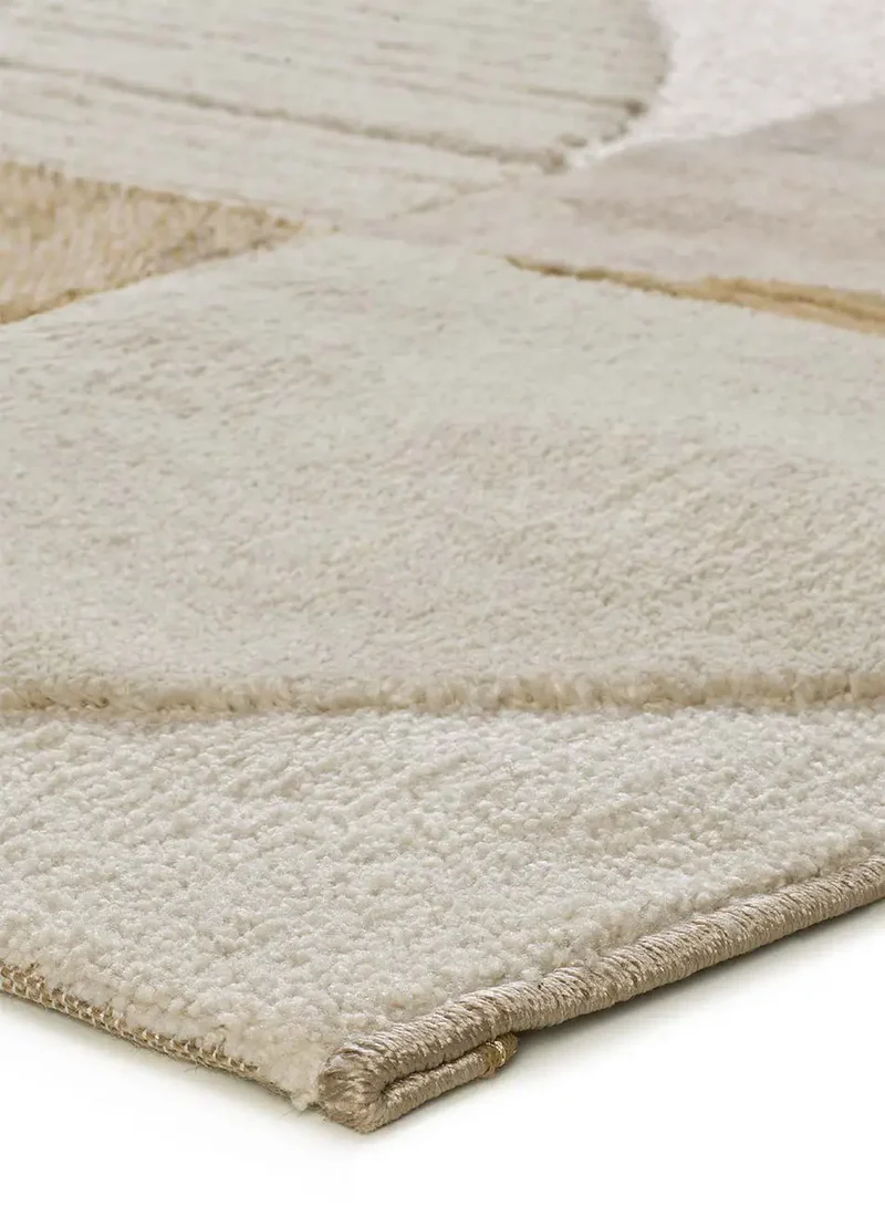 Alfombra geométrica con relieve en tonos tierra Melfi 4509
