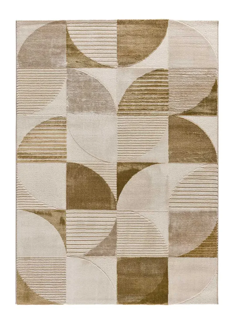 Alfombra geométrica con relieve en tonos tierra Melfi 4509