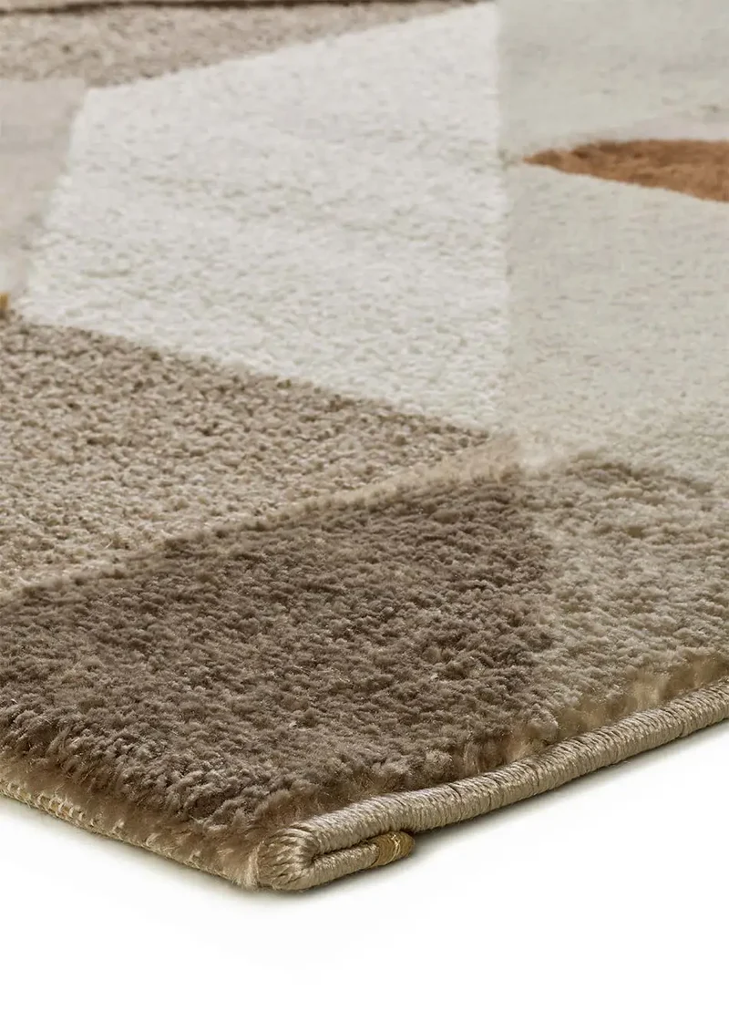 Alfombra geométrica con relieve en tonos tierra Melfi 4501