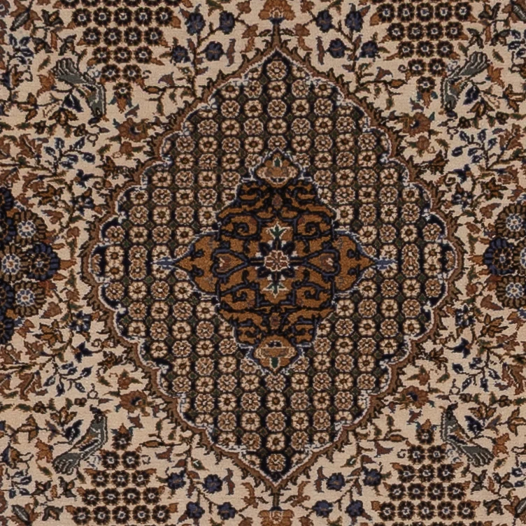Ghom Teppich 135x226cm - Perserteppich - dunkelbeige