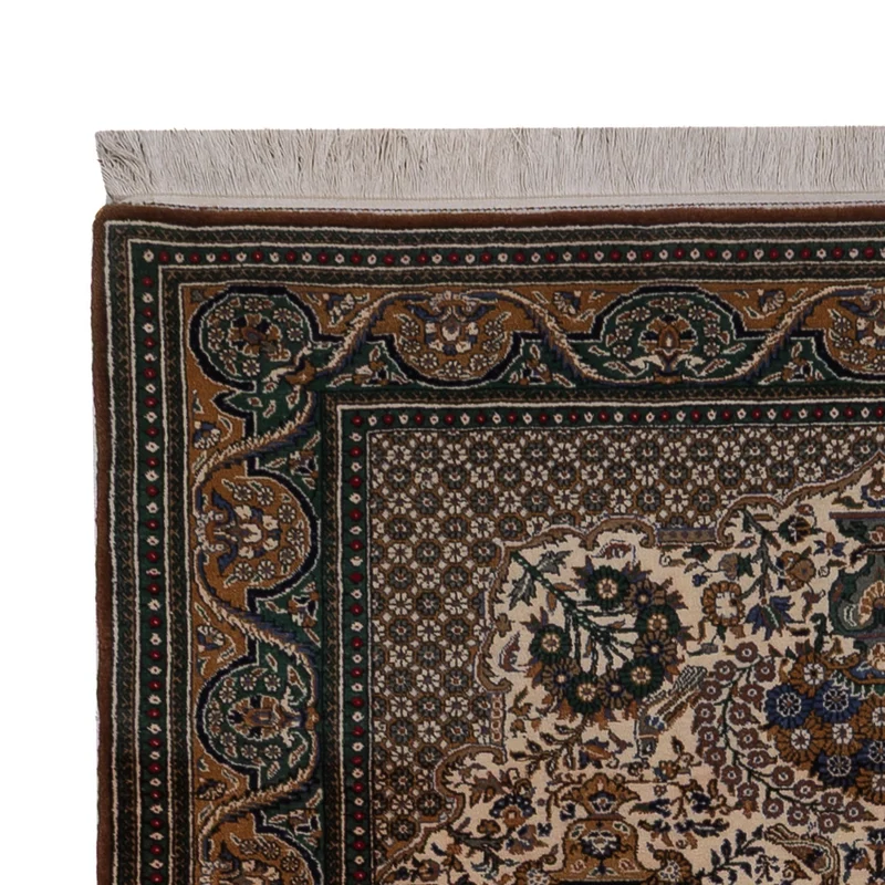 Ghom Teppich 135x226cm - Perserteppich - dunkelbeige