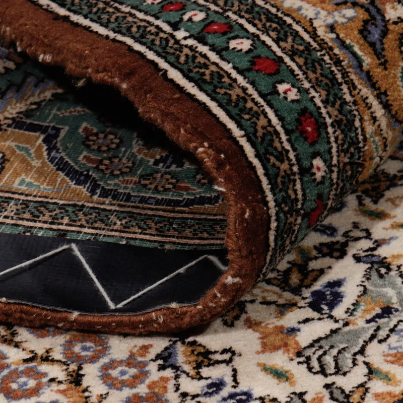 Ghom Teppich 135x226cm - Perserteppich - dunkelbeige