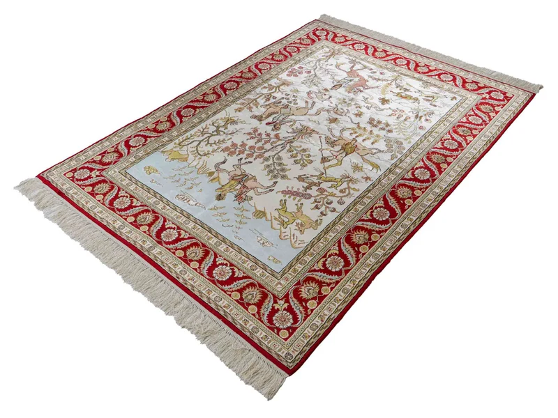 China Seide Teppich 124x176cm - Orientteppich - beige