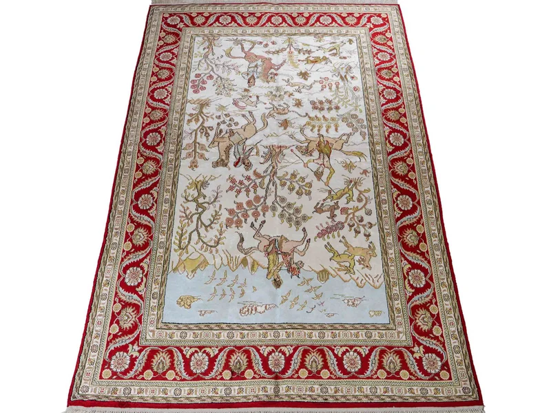 China Seide Teppich 124x176cm - Orientteppich - beige