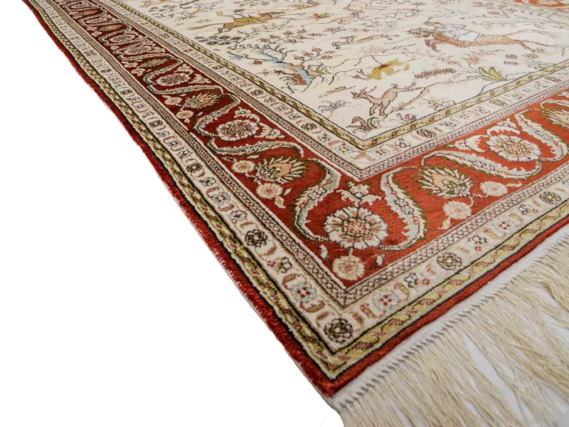 China Seide Teppich 123x178cm - Orientteppich - beige