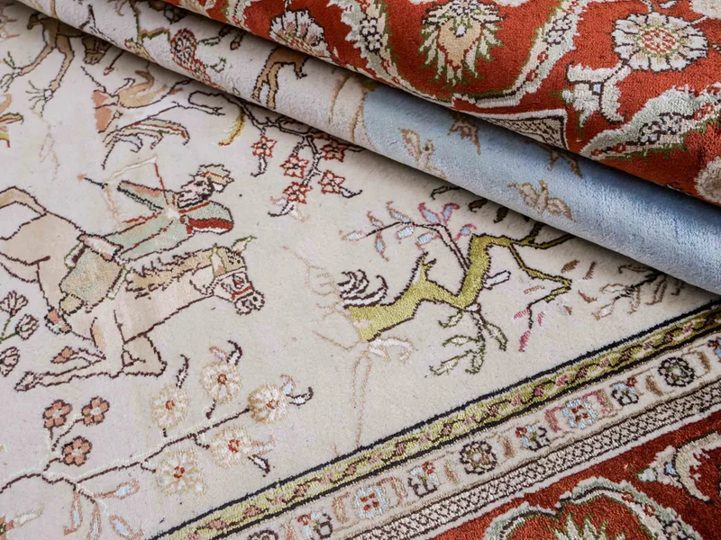 China Seide Teppich 123x178cm - Orientteppich - beige