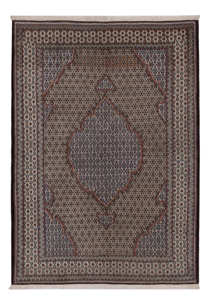 Täbriz - 50 Raj Teppich 135x202cm - Perserteppich - dunkelbeige