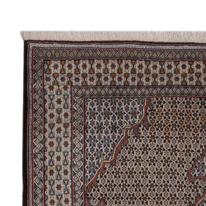 Täbriz - 50 Raj Teppich 135x202cm - Perserteppich - dunkelbeige