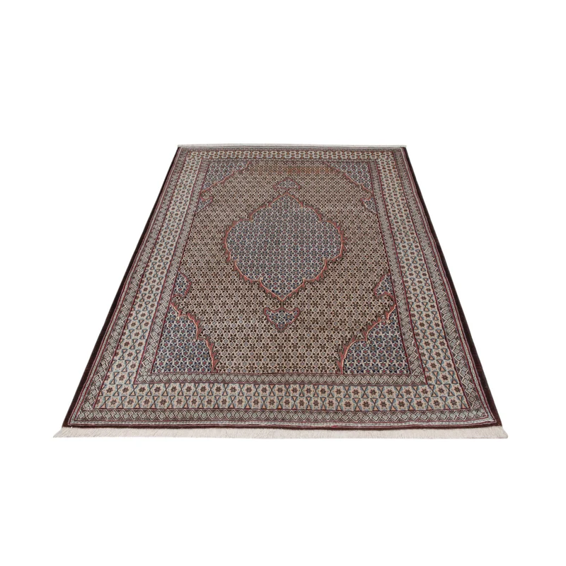 Täbriz - 50 Raj Teppich 135x202cm - Perserteppich - dunkelbeige