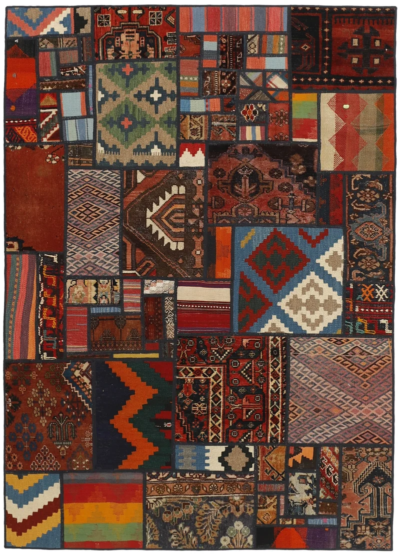 MY-RUG Teppich "Modern Patchwork " Geometrische Muster, Handgeknüpft