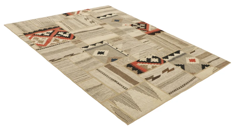 MY-RUG Teppich "Modern Patchwork " Geometrische Muster, Handgeknüpft