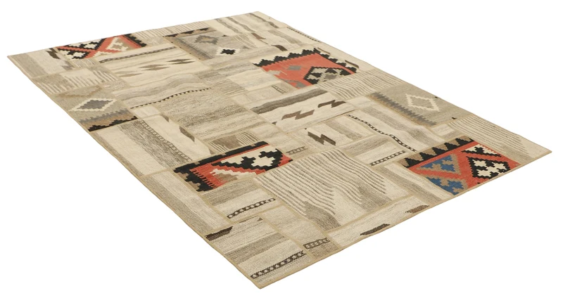 MY-RUG Teppich "Modern Patchwork " Geometrische Muster, Handgeknüpft