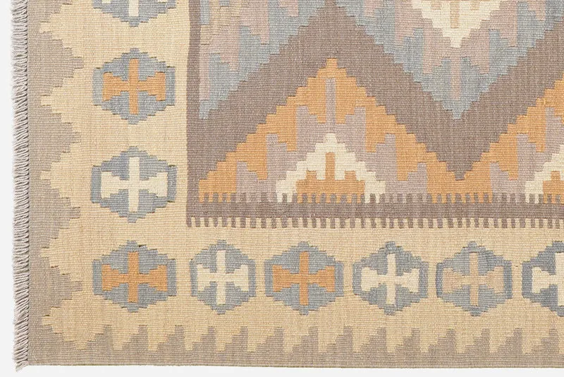 Kelim Gashgai · Handgewebt – Grau, 176x122 cm