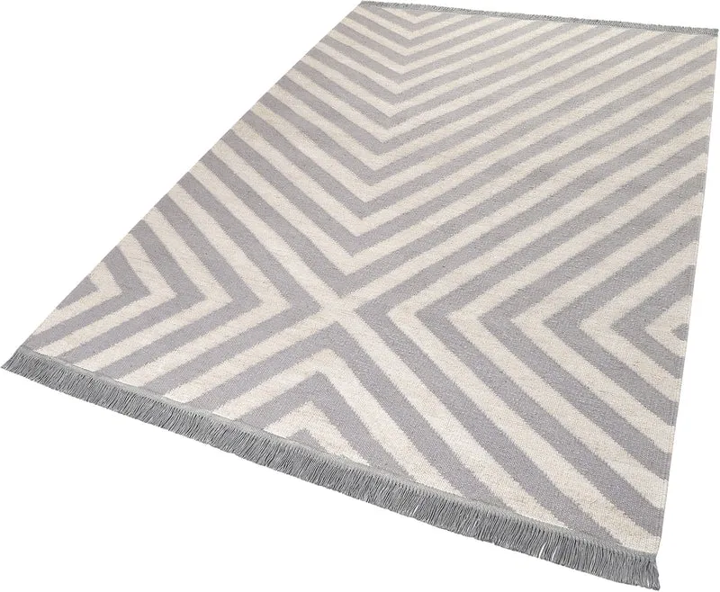 Carpets&Co. Teppich 80x150 cm Beige Grau "Edgy Corners"