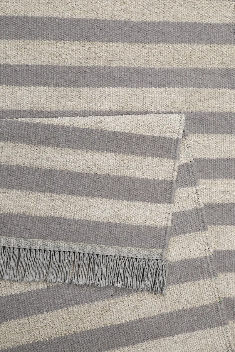 Carpets&Co. Teppich 80x150 cm Beige Grau "Noble Stripes