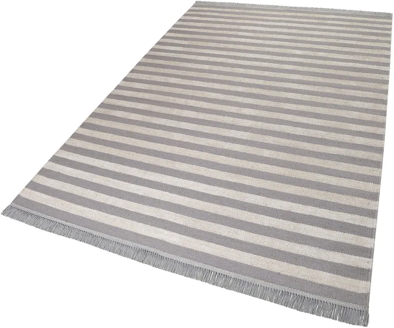 Carpets&Co. Teppich 80x150 cm Beige Grau "Noble Stripes