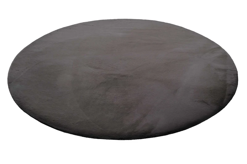 Kunstfell Teppich Rund Anthrazit flauschig und weich "Anna" WECONhome Basics