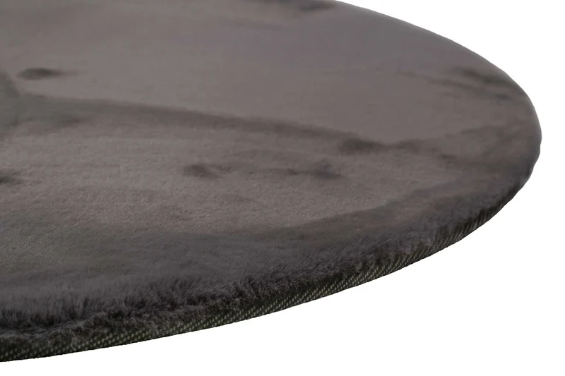 Kunstfell Teppich Rund Anthrazit flauschig und weich "Anna" WECONhome Basics
