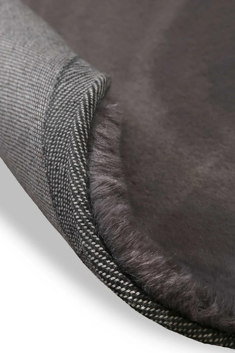 Kunstfell Teppich Rund Anthrazit flauschig und weich "Anna" WECONhome Basics