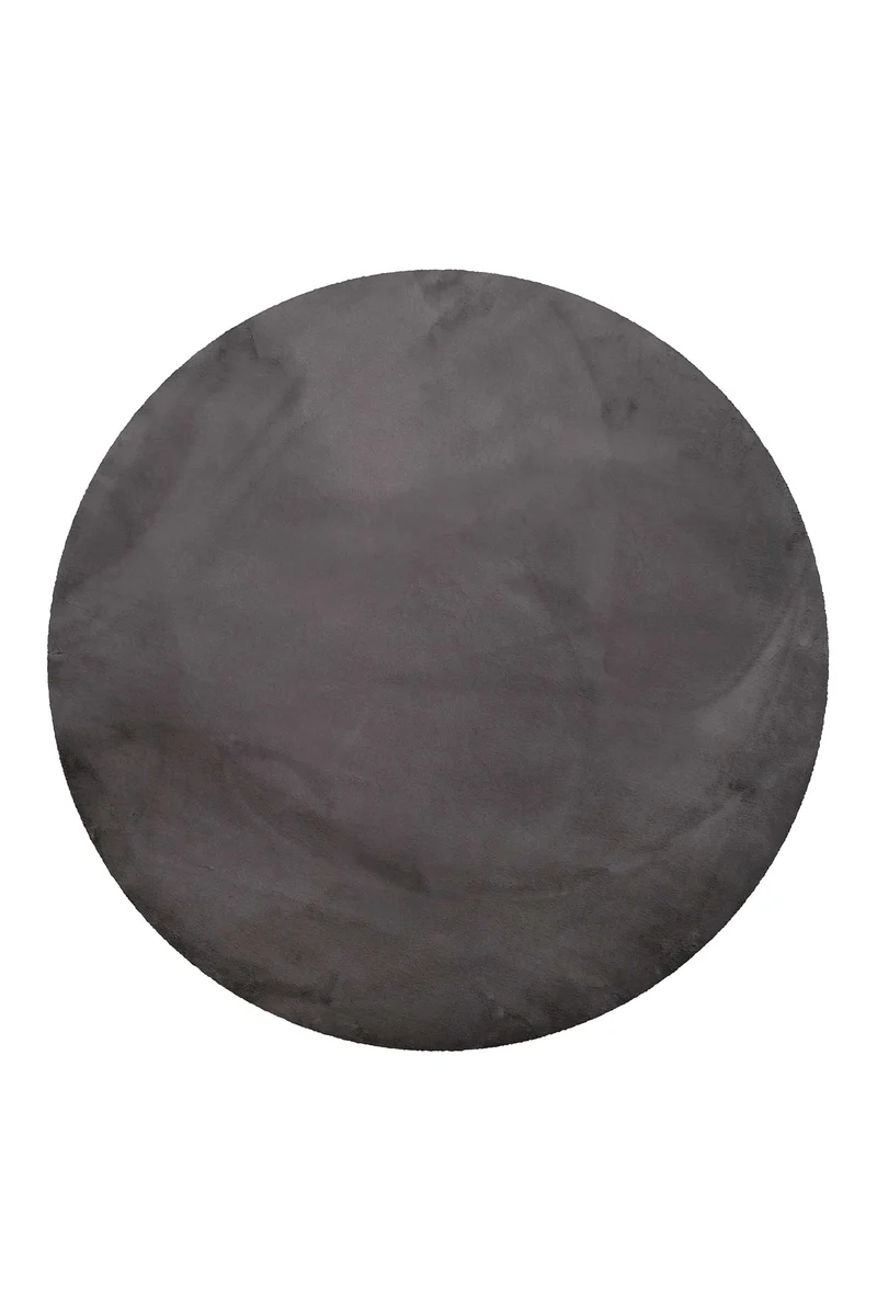 Kunstfell Teppich Rund Anthrazit flauschig und weich "Anna" WECONhome Basics