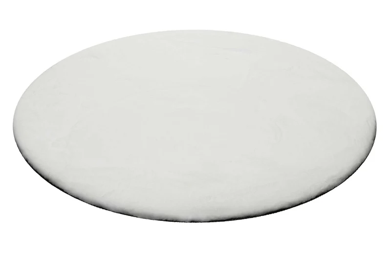 Kunstfell Teppich Rund Weiß flauschig und weich "Anna" WECONhome Basics