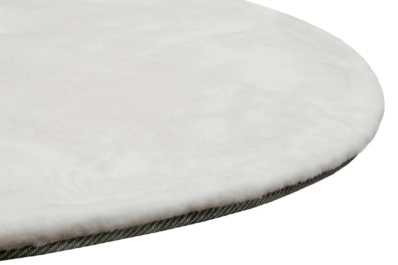 Kunstfell Teppich Rund Weiß flauschig und weich "Anna" WECONhome Basics