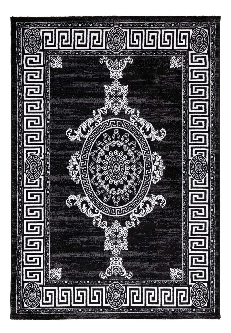 Orientalischer Webteppich 160x230cm - schwarz-weiß
